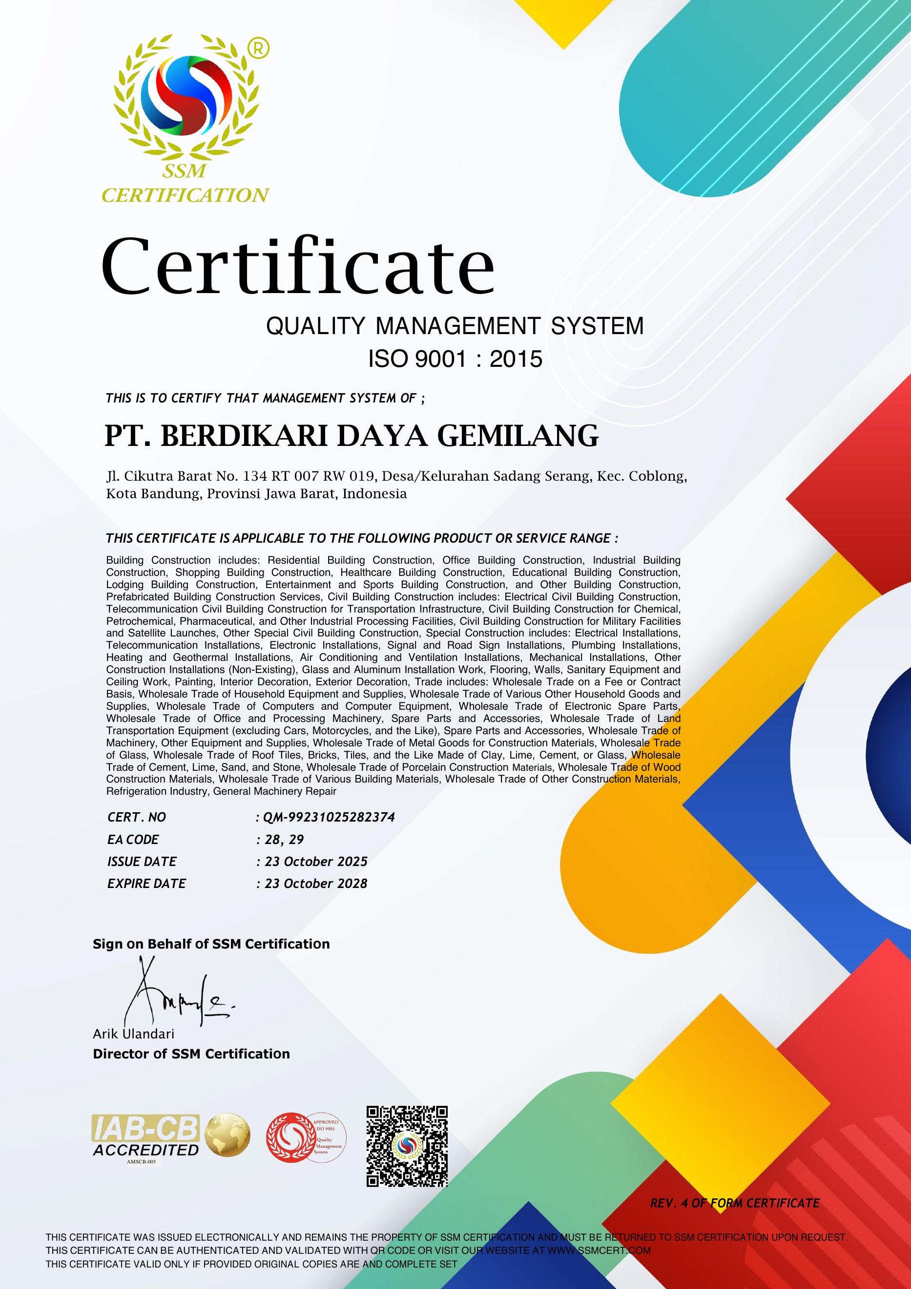 ISO 9001:2015 - Sistem Manajemen Mutu